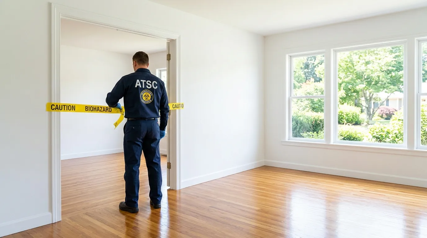 Certified biohazard cleanup crew performing Decomposition Cleanup in North Reading